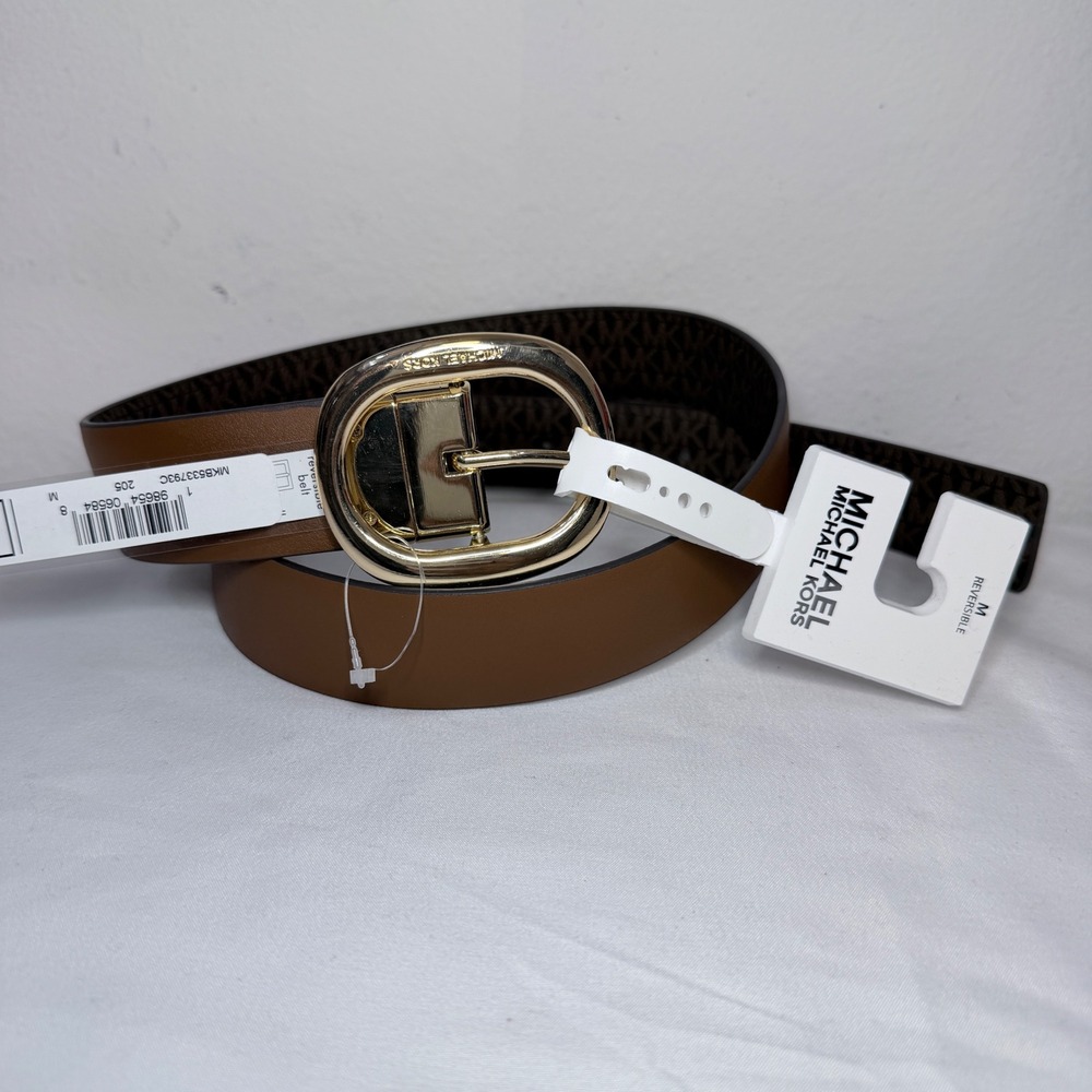 Michael Kors Stylish Brown Belt with Gold Buckle size M